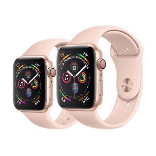 Refurbished Apple Watch Series 4 (GPS) Gold Aluminium Case with Pink Sports Band 44mm